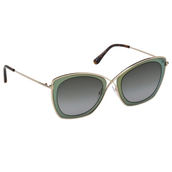 Tom Ford Cat Eye Style Gunmetal Gradient Lens. - Picture 3 of 5